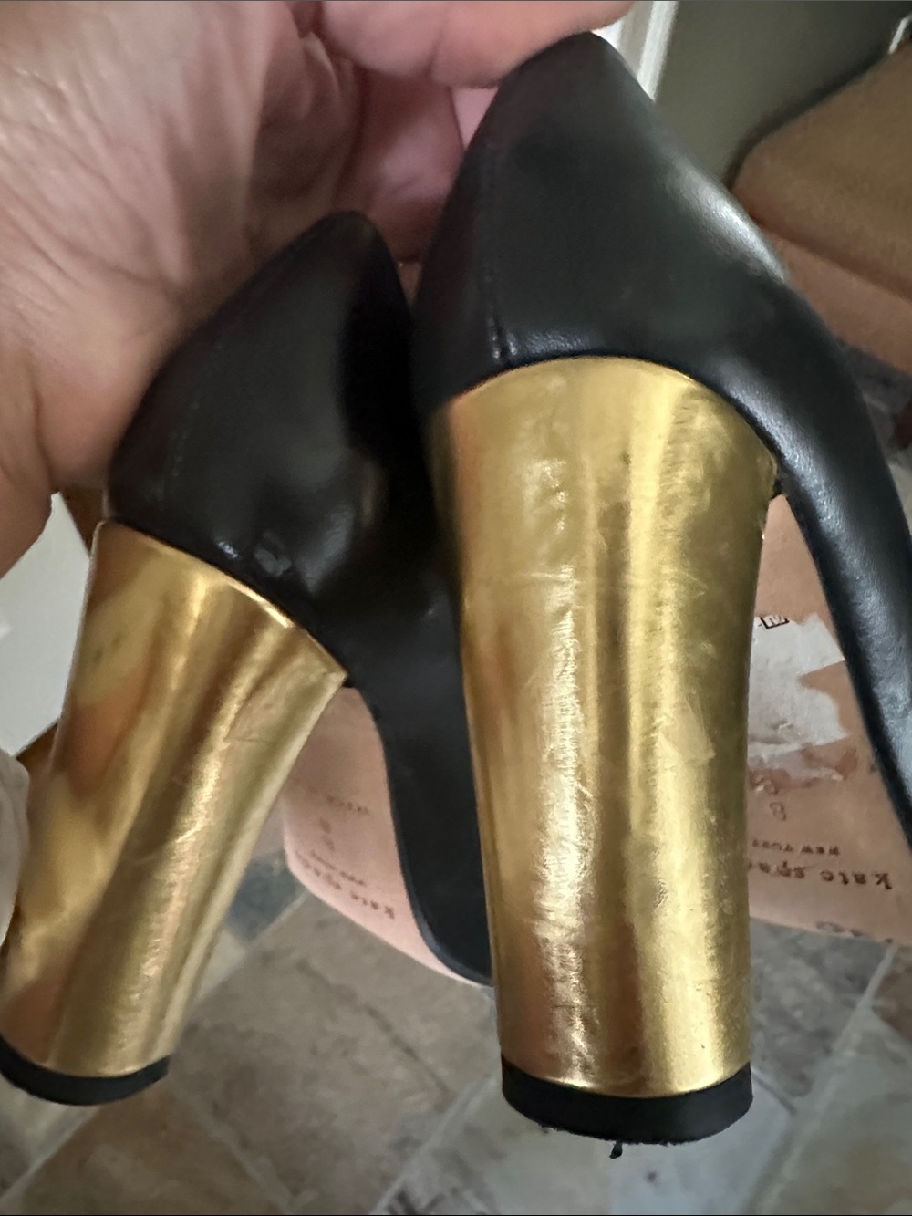 kate spade Black Leather Classic Round-Toe Heels - Picture 6 of 7